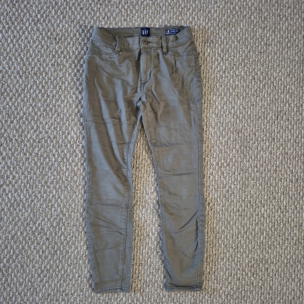 Gap Stretch Skinny Olive Green Khakis Size  4